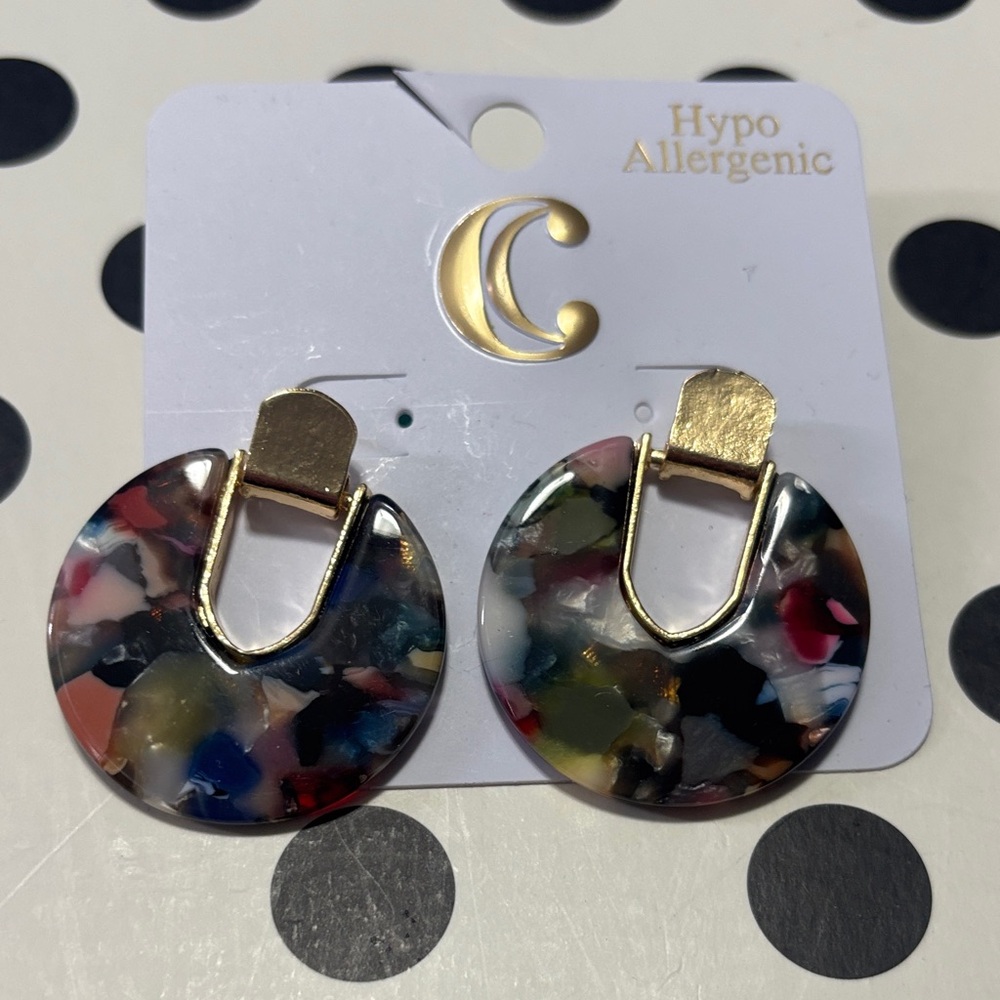 Colorful Resin Hoop Earrings